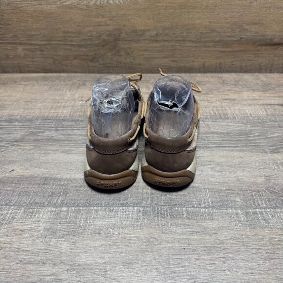 Sperry Angelfish Brown Leather Plaid Accent Boat Shoes Women's Size 7 - Picture 3 of 7